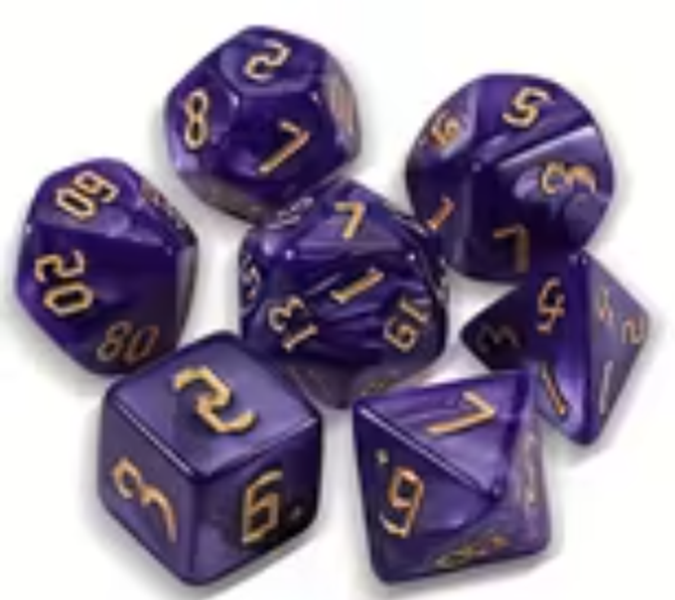 Set 7 Dados Poliédricos RPG Perlados