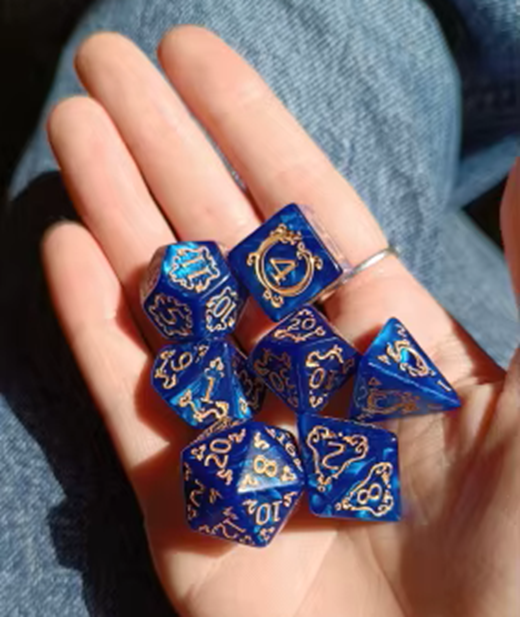 Set 7 Dados Poliédricos de Rol Dragon RPG Perlados