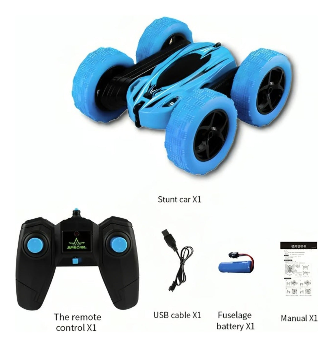 Auto Control Remoto Acrobatico Con Giro 360 Grados Azul