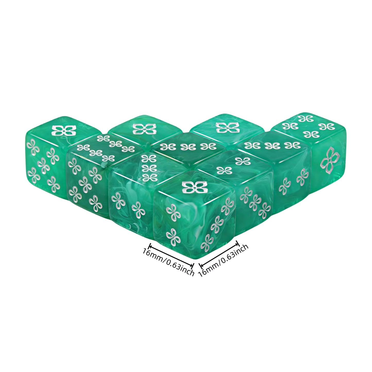 Set 10 Dados D6 Amor Pintas 16mm