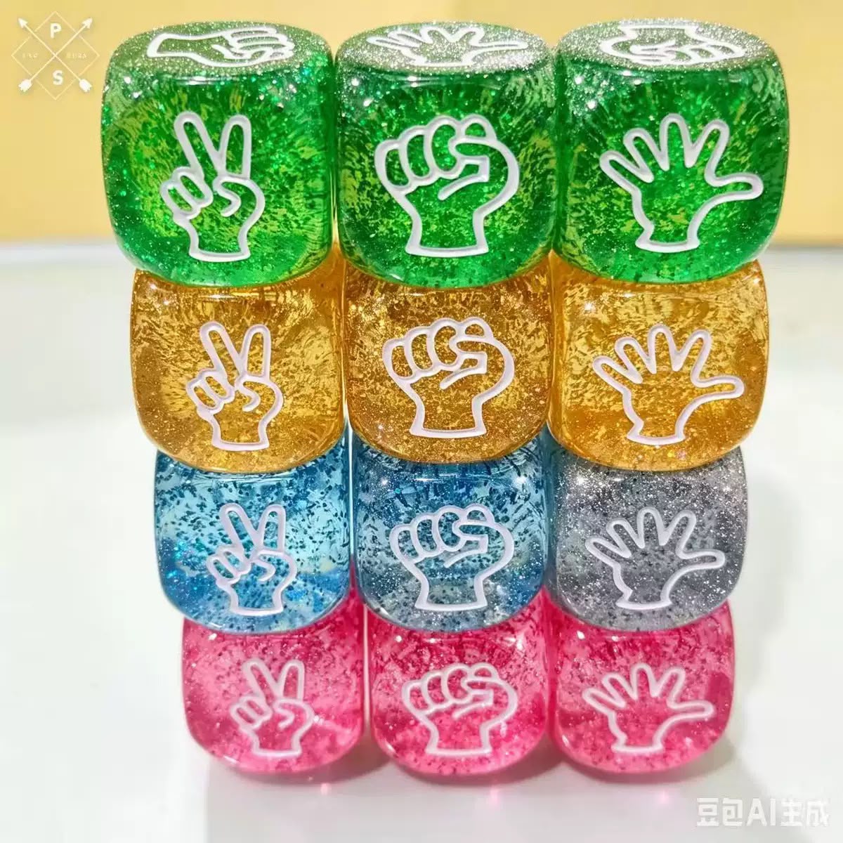 Dados d6 Piedra Papel y tijeras