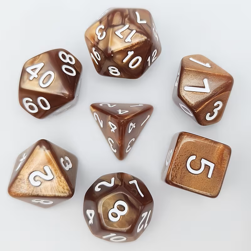 Set 7 Dados Poliédricos RPG Perlados