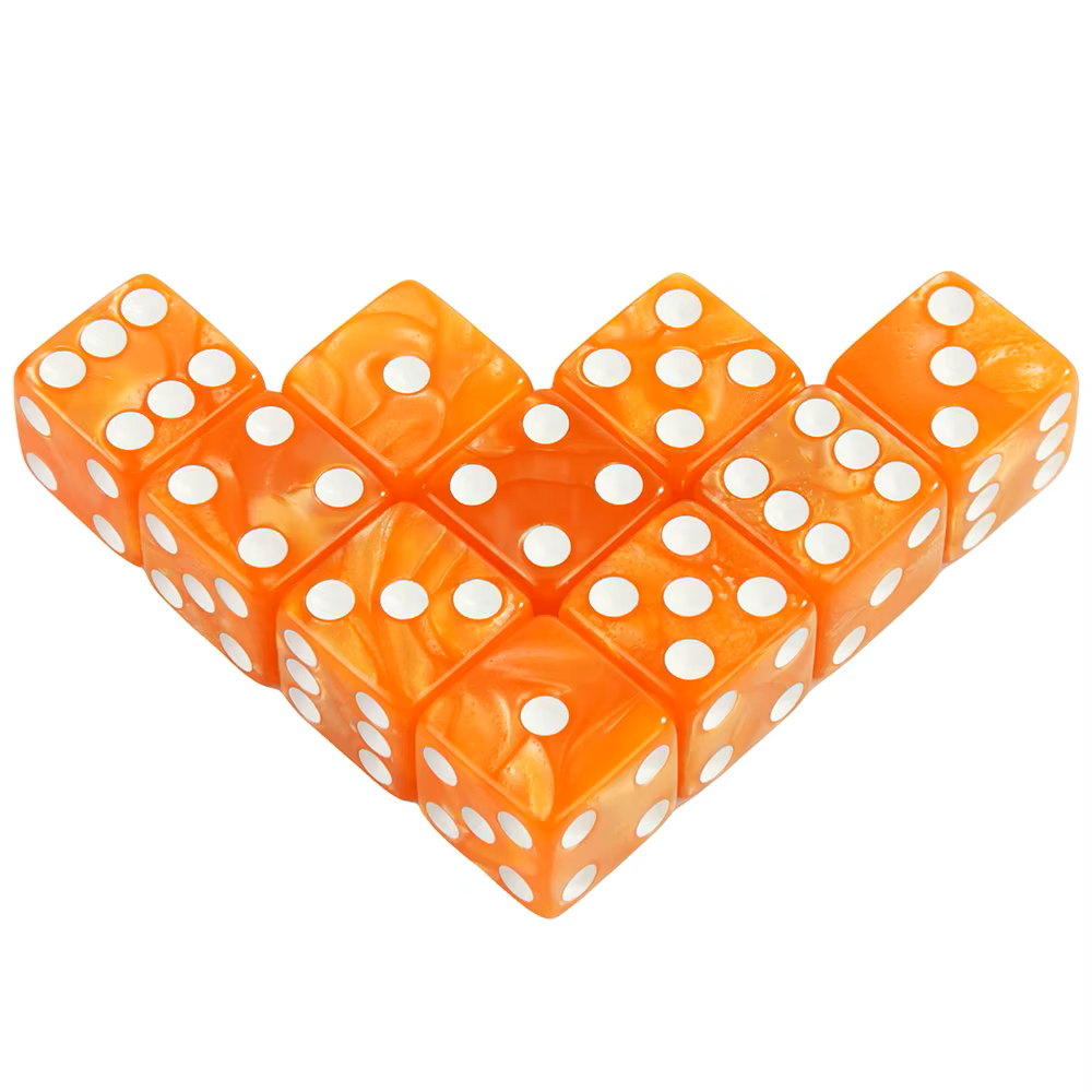 Set 10 Dados D6 Perlados Esquida Cuadrada 16mm