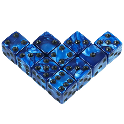Set 10 Dados D6 Perlados Esquida Cuadrada 16mm