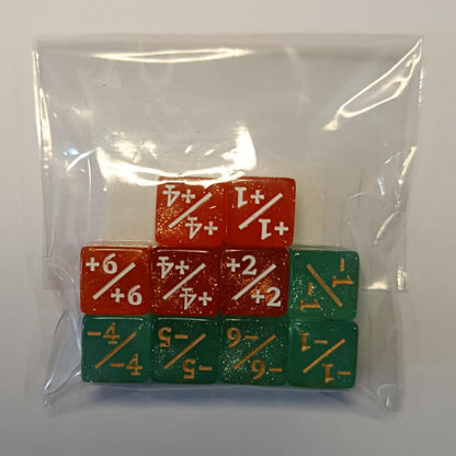 Set de 10 Mini Dados 12mm Contadores MTG Matemáticas Perlados