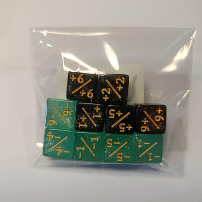 Set de 10 Mini Dados 12mm Contadores MTG Matemáticas Perlados