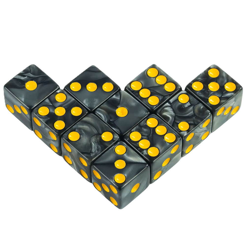 Set 10 Dados D6 Perlados Esquida Cuadrada 16mm