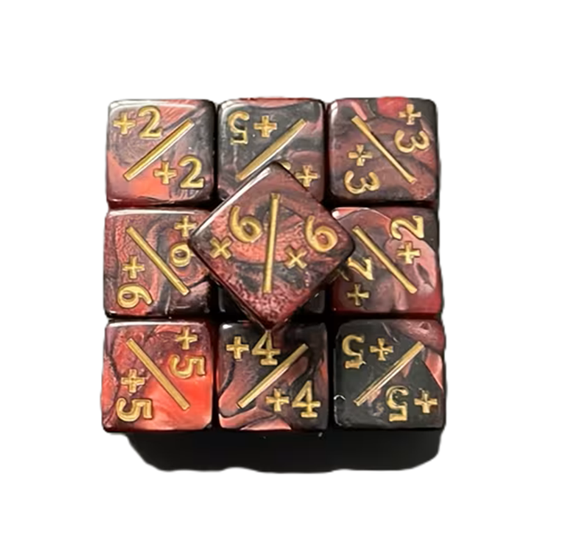 Set Pack 10 Dados D6 Contadores Magic Mtg Matematicas 16mm