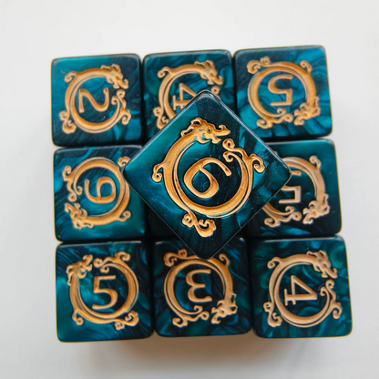 Set de 10 Dados Dragon D6 16mm Perlados