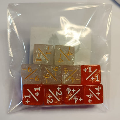 Set de 10 Mini Dados 12mm Contadores MTG Matemáticas Perlados