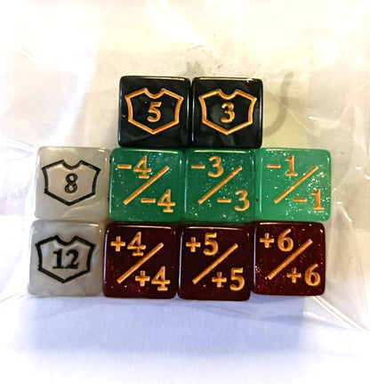 Set de 10 Mini Dados 12mm Contadores MTG Matemáticas Perlados