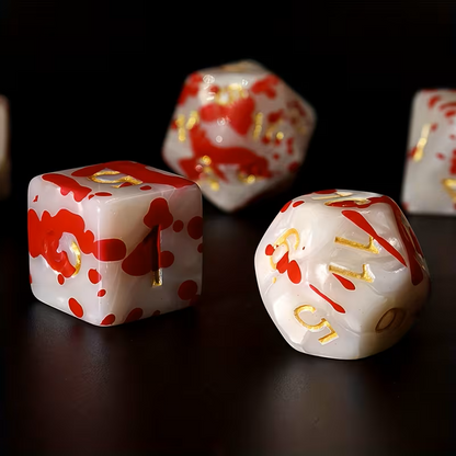 Set 7 Dados Poliedricos de Rol Salpicados RPG