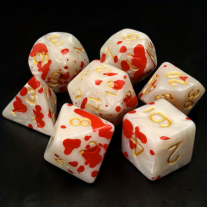 Set 7 Dados Poliedricos de Rol Salpicados RPG