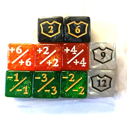 Set de 10 Mini Dados 12mm Contadores MTG Matemáticas Perlados