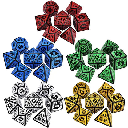 Set de 7 dados de Rol Texturizados