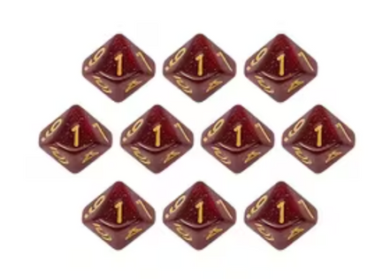 Set de 10 Dados D10 Colores Glitter RPG Vampiro