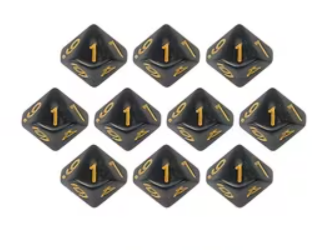 Set de 10 Dados D10 Colores Glitter RPG Vampiro