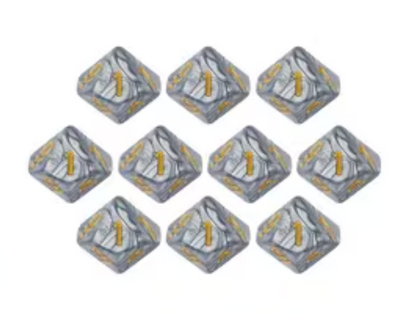 Set de 10 Dados D10 Colores Perlados RPG Vampiro