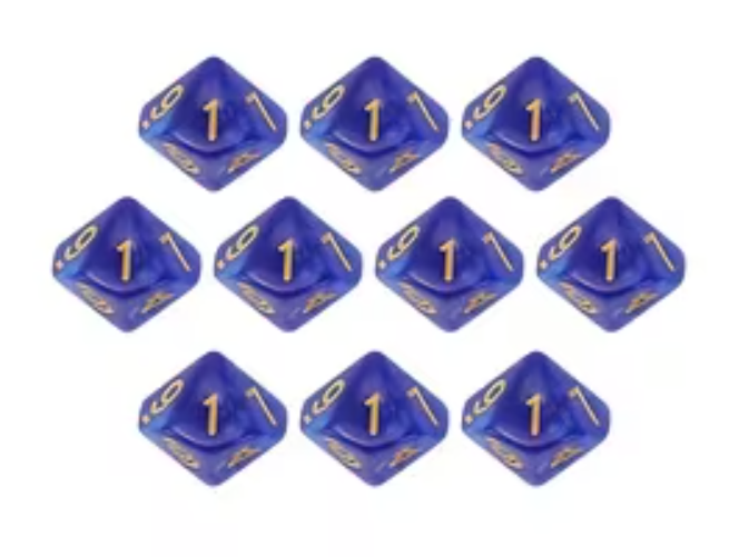 Set de 10 Dados D10 Colores Perlados RPG Vampiro