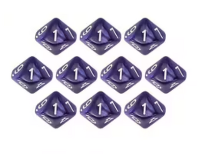 Set de 10 Dados D10 Colores Perlados RPG Vampiro
