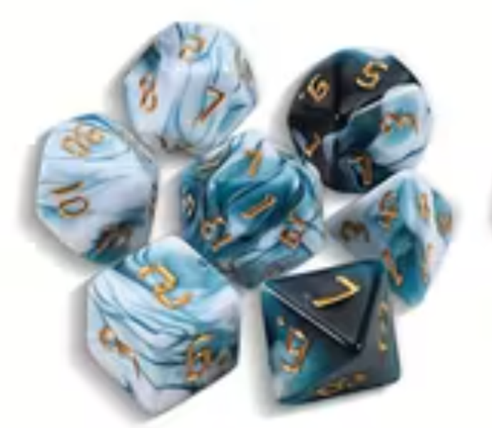 Set 7 Dados Poliédricos RPG Bicolor Perlados
