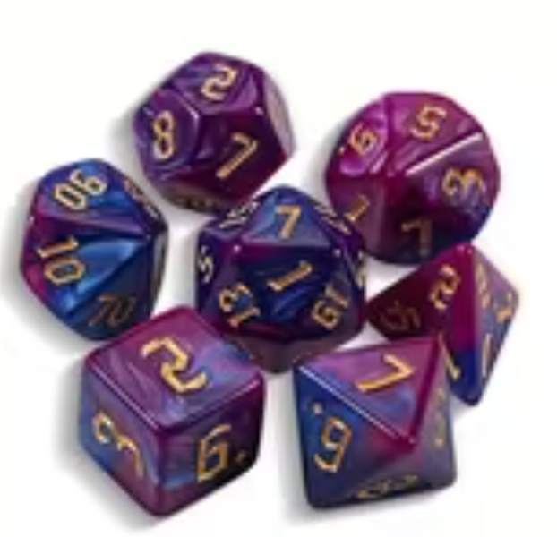 Set 7 Dados Poliédricos RPG Bicolor Perlados