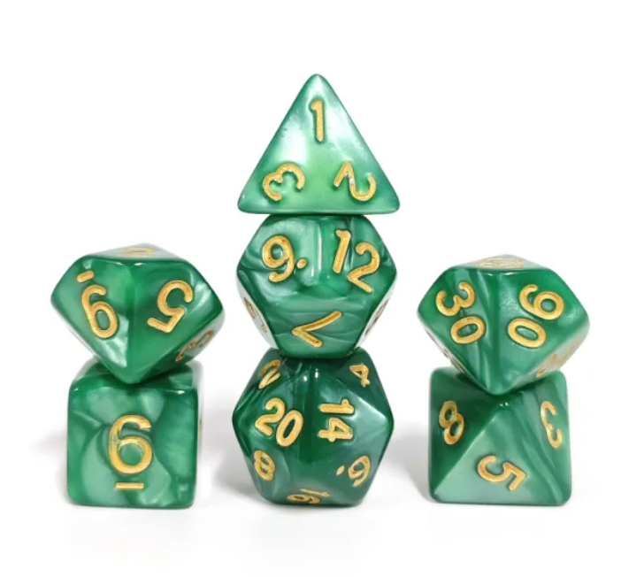 Set 7 Dados Poliédricos RPG Perlados