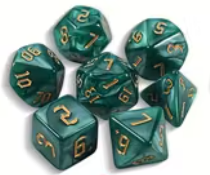 Set 7 Dados Poliédricos RPG Perlados