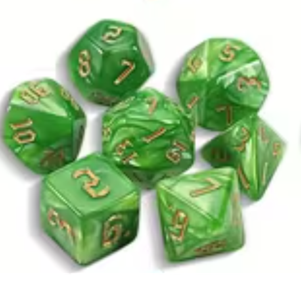Set 7 Dados Poliédricos RPG Perlados