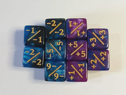 Set de 10 Mini Dados 12mm Contadores MTG Matemáticas Perlados