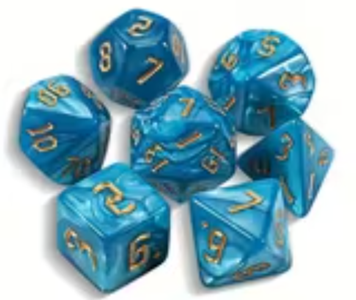 Set 7 Dados Poliédricos RPG Perlados