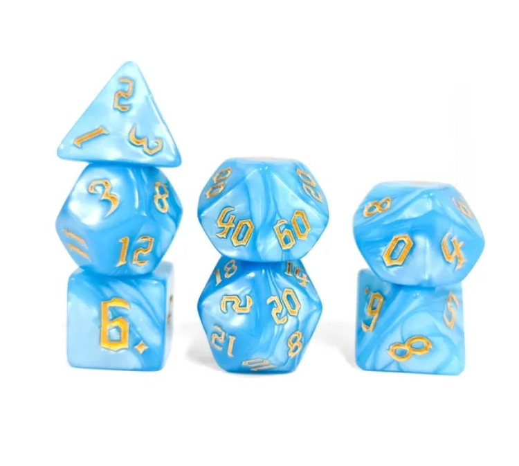 Set 7 Dados Poliédricos RPG Perlados