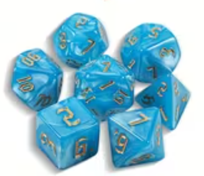 Set 7 Dados Poliédricos RPG Perlados