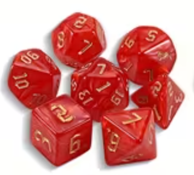 Set 7 Dados Poliédricos RPG Perlados