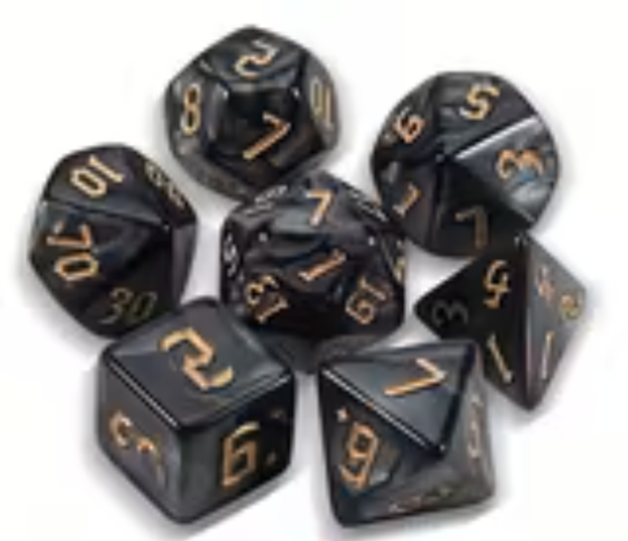 Set 7 Dados Poliédricos RPG Perlados