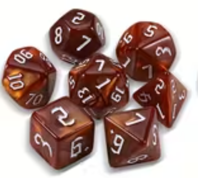 Set 7 Dados Poliédricos RPG Perlados