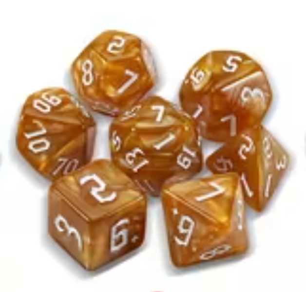 Set 7 Dados Poliédricos RPG Perlados