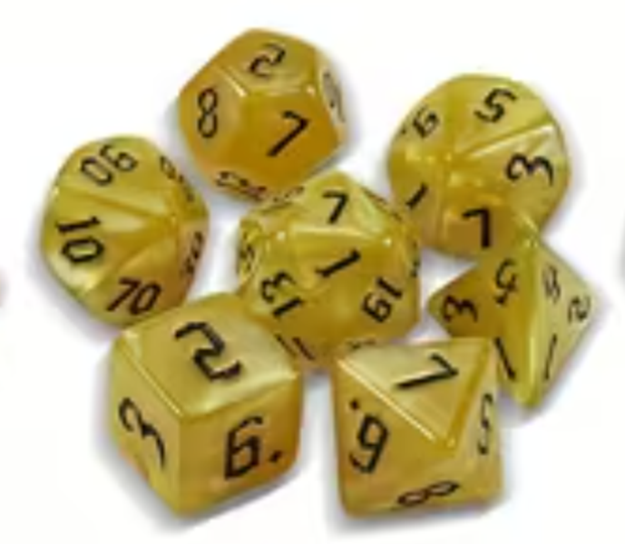 Set 7 Dados Poliédricos RPG Perlados