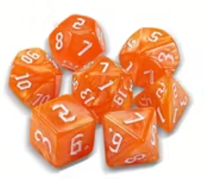 Set 7 Dados Poliédricos RPG Perlados