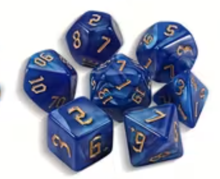 Set 7 Dados Poliédricos RPG Perlados