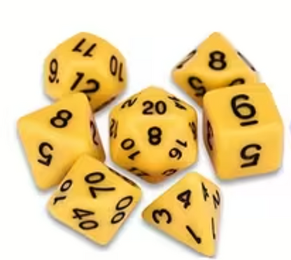 Set de 7 Dados Poliedricos de Rol Colores Solidos RPG Opacos