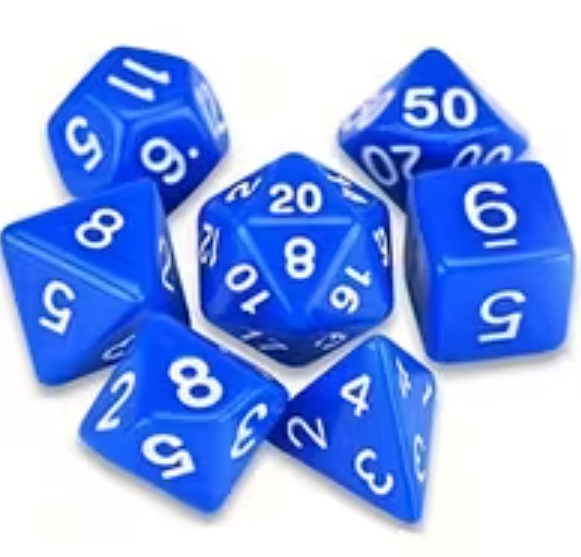 Set de 7 Dados Poliedricos de Rol Colores Solidos RPG Opacos