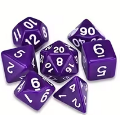 Set de 7 Dados Poliedricos de Rol Colores Solidos RPG Opacos