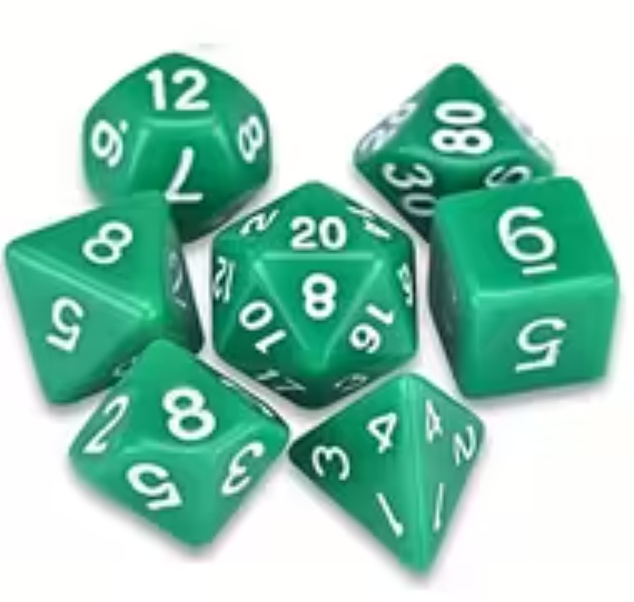 Set de 7 Dados Poliedricos de Rol Colores Solidos RPG Opacos