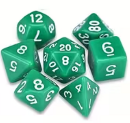 Set de 7 Dados Poliedricos de Rol Colores Solidos RPG Opacos