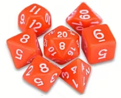 Set de 7 Dados Poliedricos de Rol Colores Solidos RPG Opacos