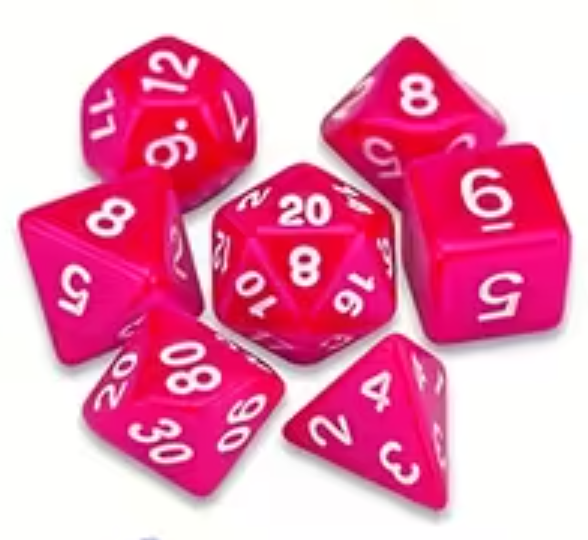 Set de 7 Dados Poliedricos de Rol Colores Solidos RPG Opacos