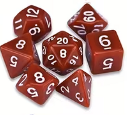 Set de 7 Dados Poliedricos de Rol Colores Solidos RPG Opacos