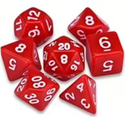 Set de 7 Dados Poliedricos de Rol Colores Solidos RPG Opacos
