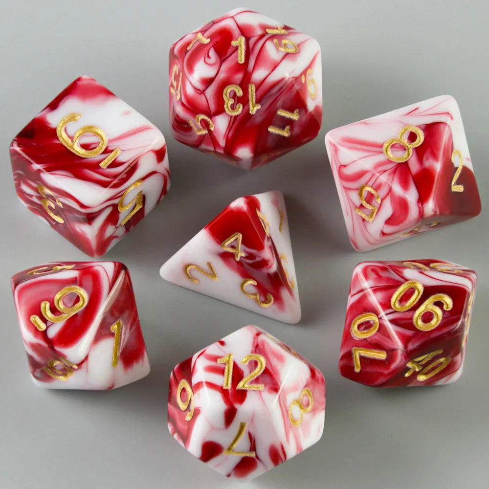 Set 7 Dados Poliédricos RPG Bicolor Perlados